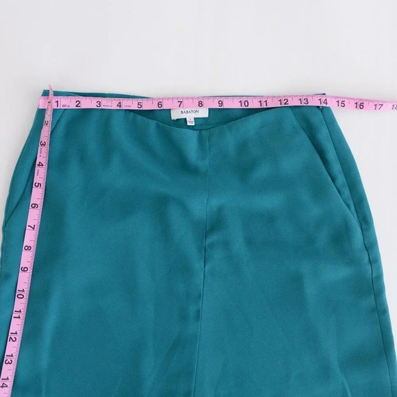 Aritzia Babaton  Teal Jax Pencil Skirt with Front Back Slits Size 2 - Picture 3 of 11